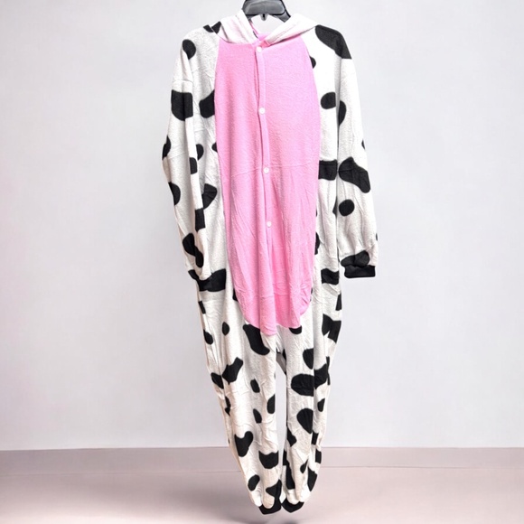 Spooktacular Creations Unisex Cow Pajama Plush Jumpsuit – Size M – NWOT! - Picture 4 of 13